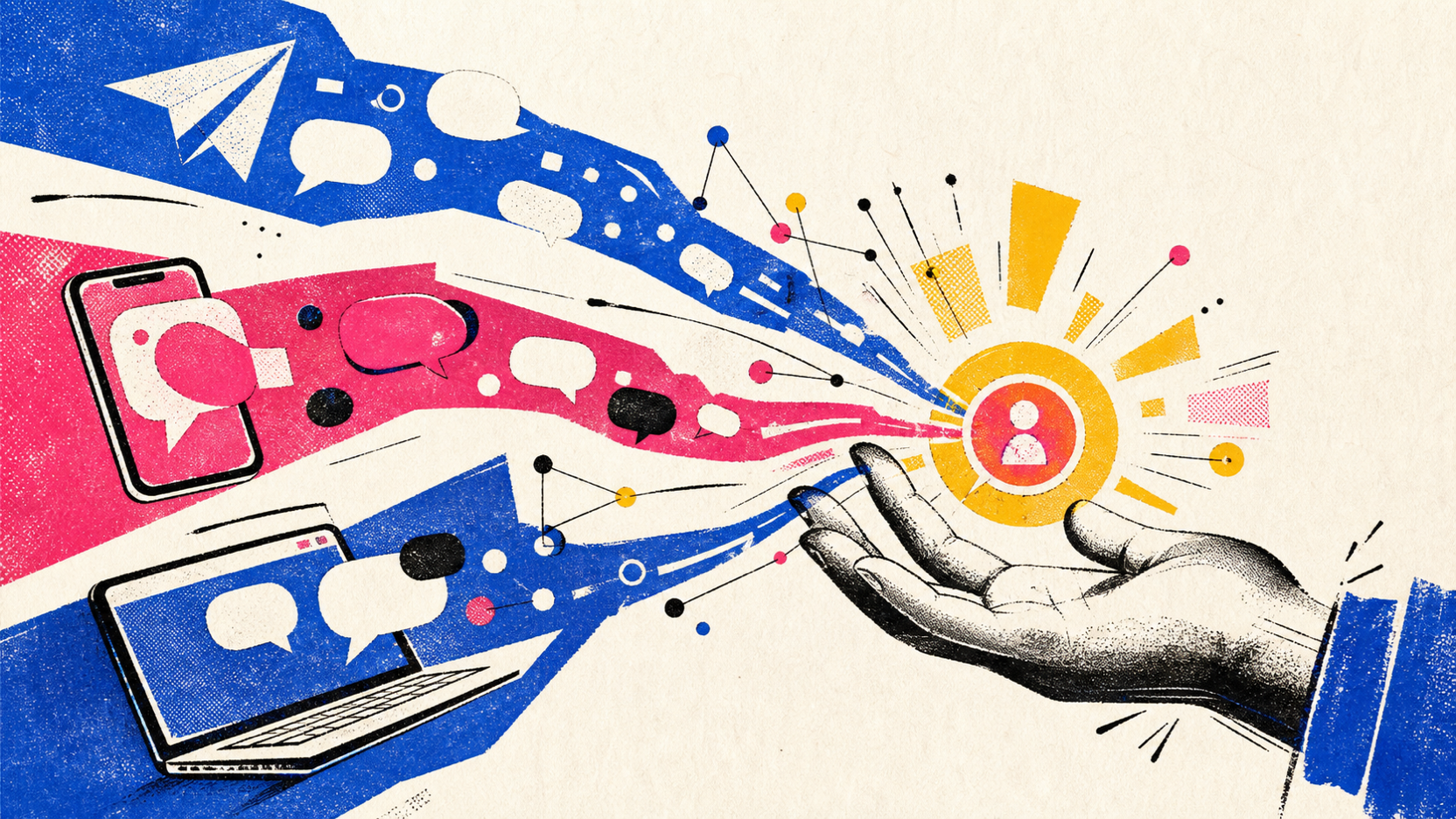 Thematisches Visual zum Artikel «Wie qualifiziert man Leads mit einem KI-Bot in Telegram, WhatsApp und auf der Website?» — Titelbild
