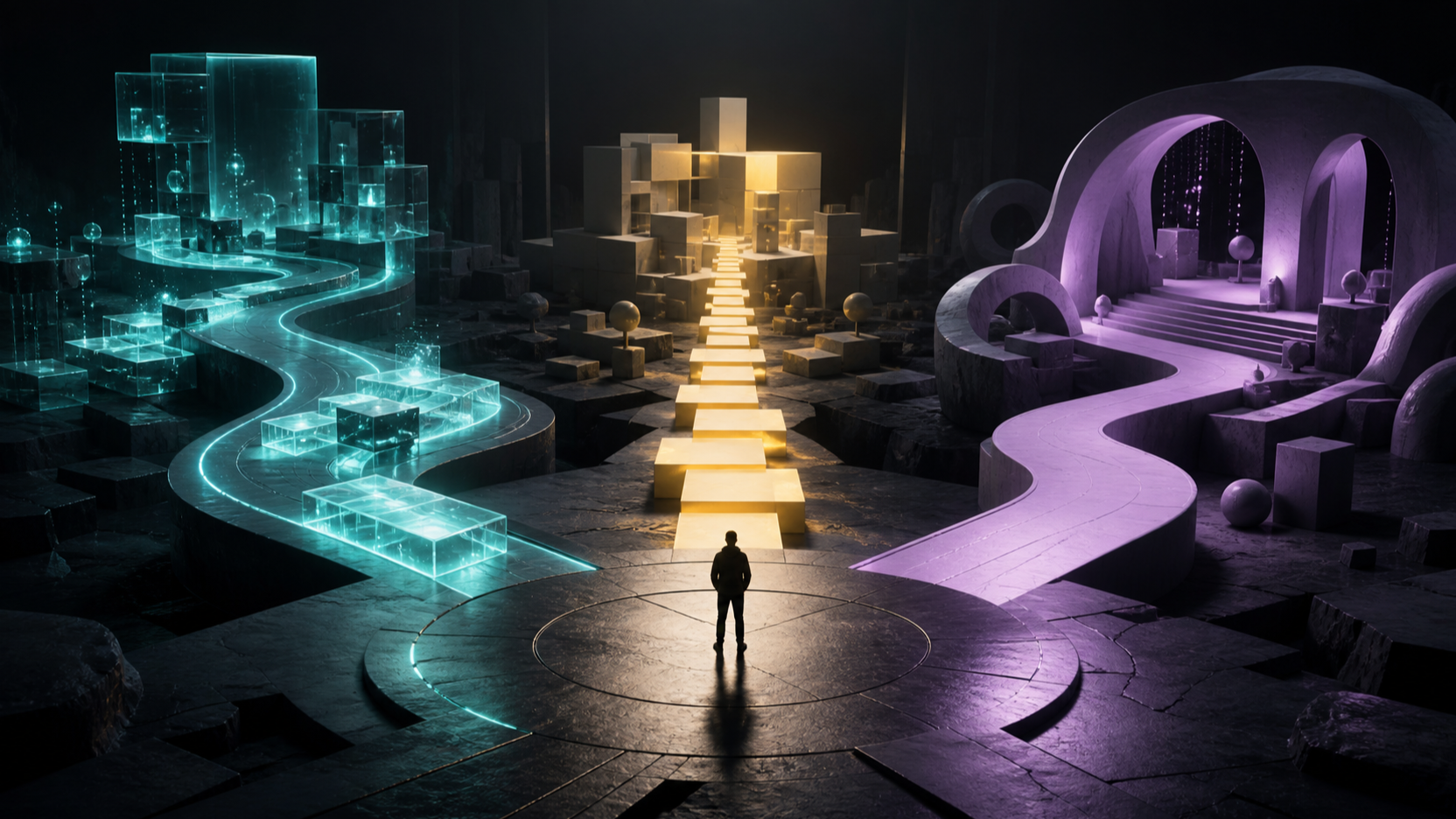Thematisches Visual zum Artikel «KI-Website, Template oder individuelle Entwicklung: Was ist sinnvoll?» — Titelbild